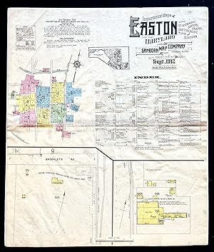 Rare 1912 Sanborn Insurance Map of Easton, Maryland (Talbot County)