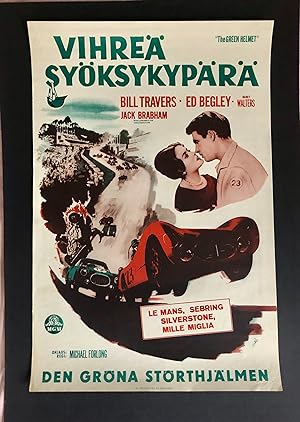 THE GREEN HELMET - Vintage First Screening Movie Poster, 1961