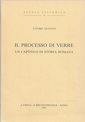Il processo di Verre. Un capitolo di storia romana