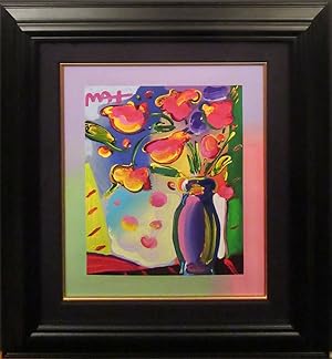 Peter Max Signed and Handpainted Serigraph "Faciliti-Link Flowers"