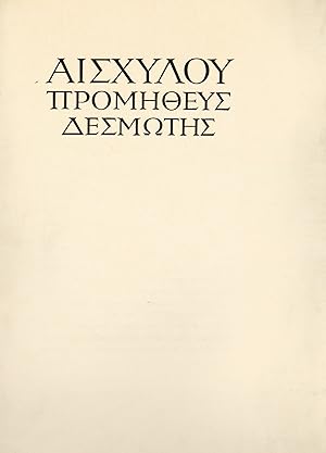 Prometheus of Aeschylus Prospectus