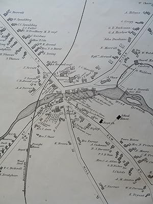 Buckfield Village & Township Maine Oxford County 1880 Halfpenny map