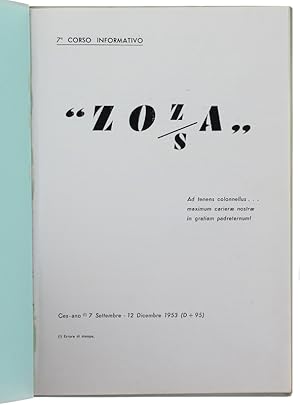 "ZOZ/SA". 7° Corso Informativo. Cesano 7 Settembre - 12 Dicembre 1953.: