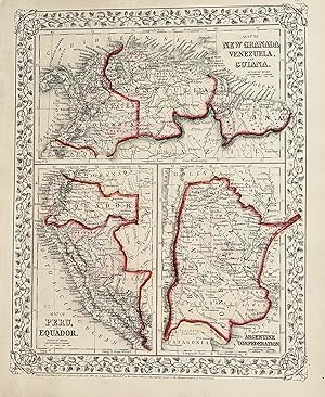 Map of New Granada, Venezuela and Guina Map of Peru and Ecuador, Map of the Argentine Confederation