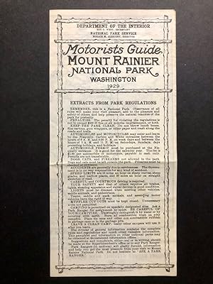 Motorists Guide Mount Rainier National Park Washington 1929