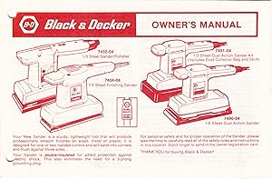 Black & Decker Owner's Manual (Sanders) (INSTRUCTION BOOKLET ONLY!)