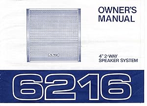 Alpine 4" 2-Way Speaker System 6216 Owner's Manual (INSTRUCTION BOOKLET ONLY!)