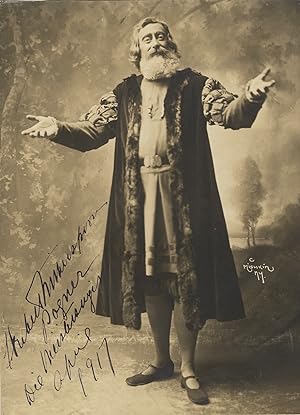 Fine full-length Mishkin photograph of the noted American bass in role portrait as Pogner in Wagn...