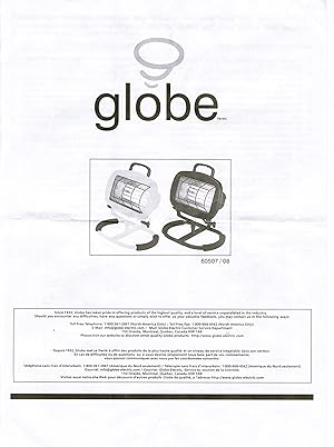 Globe Electric 60507/60508 Work Light (INSTRUCTION BOOKLET ONLY!)
