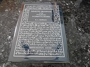 Demotic Grammar in the Ptolemaic Sacerdotal Decrees (Griffith Institute Monographs) (Egyptian Edi...