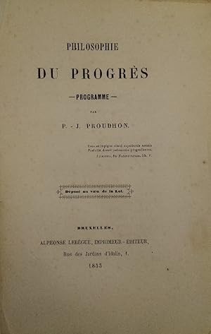 Philosophie du progrès. Programme