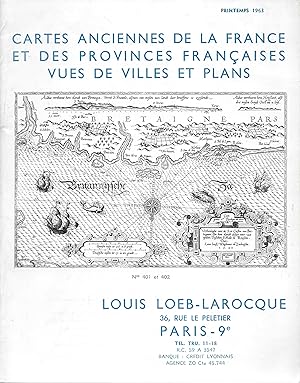 Cartes anciennes de la France et des provinces françaises. Vues de villes et Plans.