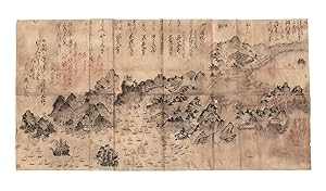 Illustrated manuscript panorama on paper (545 x 1170 mm.), several joined sheets forming one larg...