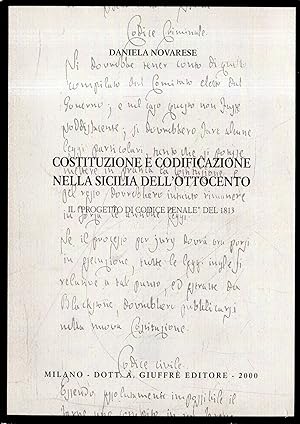 Costituzione e codificazione nella Sicilia dell'Ottocento : il Progetto di codice penale del 1813