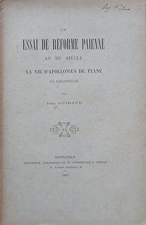 Un essai de réforme païenne au IIIe siècle: La vie d'Apollonius de Tyane de Philostrate