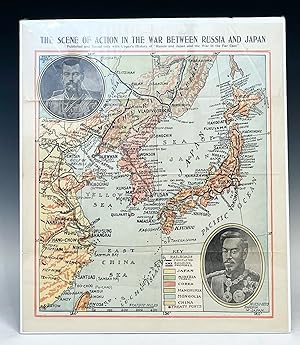 c.1904 Illustrated Map of the War between Russia and Japan