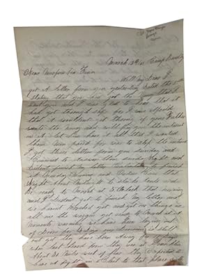 Union Soldier's Letter to His Wife in Vermillion County, Illinois. Dated March 12, 1863. Sent fro...