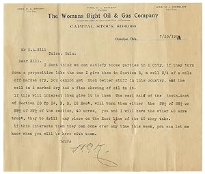 Fascinating Documents from Womans Right Oil & Gas Company, Chartered in Oklahoma by Women