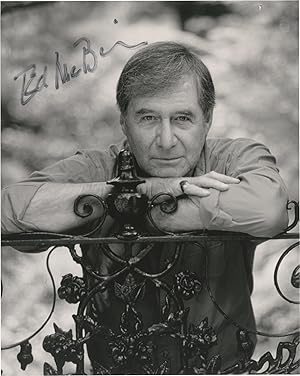 Two original photographs of Ed McBain, signed by McBain