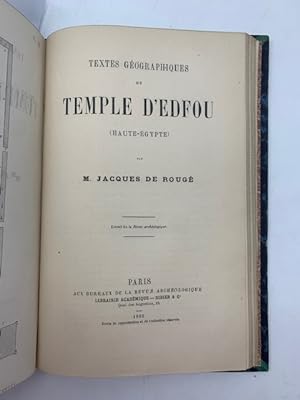 Textes geographiques du temple d'Edfou (Haute-Egypte)