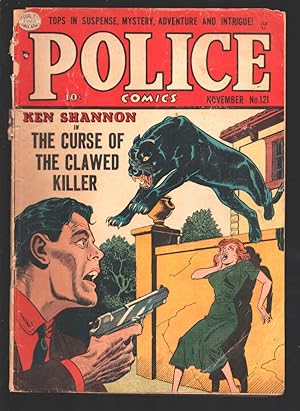 Police Comics #121 1952-Quality-Reed Crandall horror cover-Curse of the Clawed Killer-Ken Shannon...