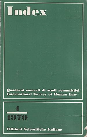 Index. Quaderni camerti di studi romanistici. International Survey Of Roman Law. n.1/1970