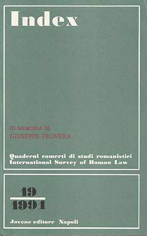 In memoria di Giuseppe Provera. Index n. 19/1991