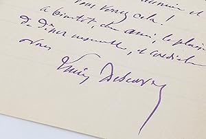 Lettre autographe signée adressée à un écrivain qui a récemment écrit une biographie d'Honoré Dau...