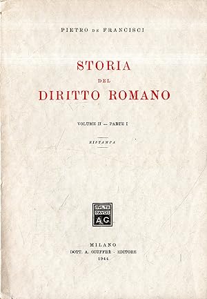 Storia del diritto romano (volume II: Parte I)