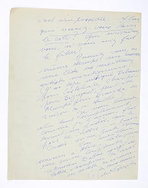 Lettre autographe signée adressée à Carlo Rim à qui il demande conseil pour le rôle de Tartarin, ...