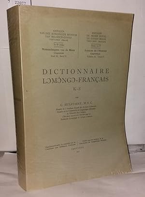 Dictionnaire lomongo-français Lonkundo K-Z ( Tome 2 seul)
