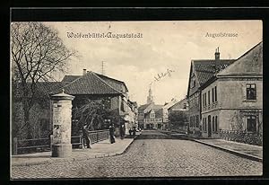 Ansichtskarte Wolfenbüttel-Auguststadt, Litfasssäule an der Auguststrasse