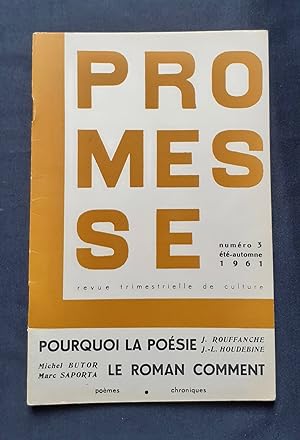 Promesse, revue trimestrielle de culture : n°3, été-automne 1961 -