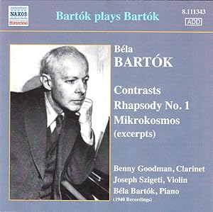 Bartok plays Bartok CD Mikrokosmos, Contrasts, Rhapsody No. 1
