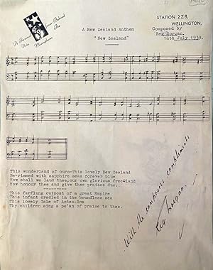 A New Zealand Anthem, original sheet music