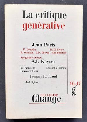 La critique générative - Collectif Change N° 16/17 -