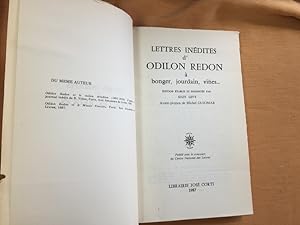 Lettres inédites d'Odilon Redon à Bonger, Jourdain, Vines.