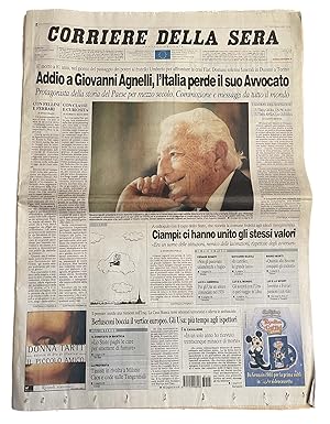 Corriere della Sera 25 Gennaio 2003 Addio a Giovanni Agnelli Avvocato FIAT