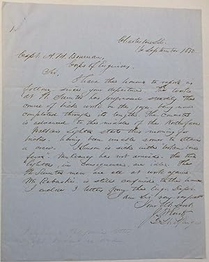 AUTOGRAPH LETTER SIGNED, TO CAPTAIN A.H. BOWMAN OF THE CORPS OF ENGINEERS, 16 SEPTEMBER 1850, REP...