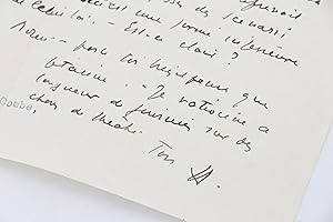 Lettre dactylographiée et manuscrite adressée à son grand ami Carlo Rim, alors mobilisé, à en-têt...