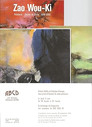 Zao Wou-Ki (1921-2013) - a collection of 11 invitations / documents and one object