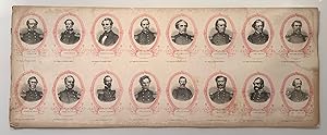Confederate General Engravings--Uncut Sheet, (16) Jefferson Davis, Robert E. Lee, John Breckenrid...