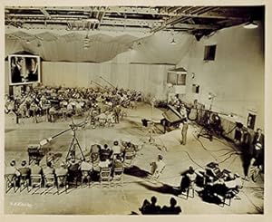 Photograph of Paul Whiteman and his orchestra behind the scenes in "Rhapsody in Blue."