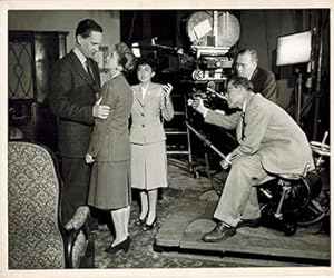 Photograph of Sophie Rosenstein prepping Wendell Corey for a possible role in he Big Sleep.