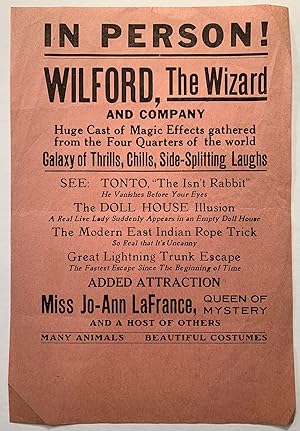 Two Broadsides for Wilford "The Wizard" World Famous Magician