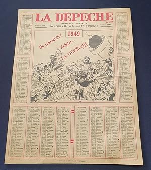 Rare Calendrier La Dépèche illustré par Dubout