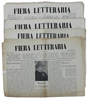 FIERA LETTERARIA. Anno I/1946 n. 3, 6, 11, 13, 14. Settimanale di lettere, arti e scienze.: