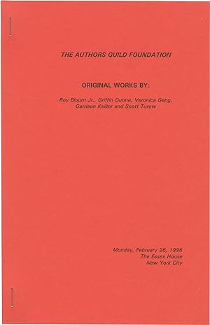 The Authors Guild Foundation: Original Works by Roy Blount Jr., Griffin Dunne, Veronica Geng, Gar...