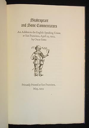 Shakespeare and Some Commentators; An Address to the English Speaking Union at San Francisco, Apr...