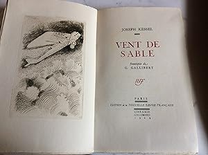 VENT DE SABLE . Edition originale numérotée avec gravure en frontispice.